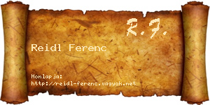 Reidl Ferenc névjegykártya